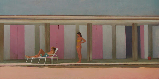 SUMMER VACATION oil on canvas 18x36