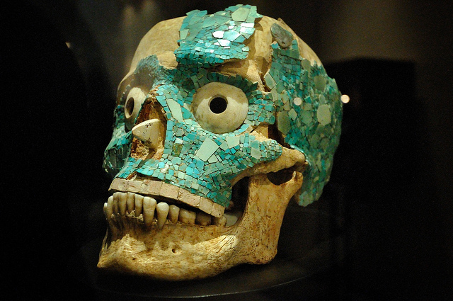 aztec blue skull