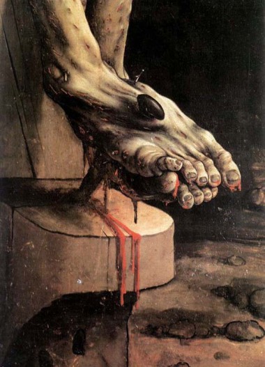 Matthias Grunewald, The Crucifixion, detail