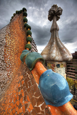 Casa Batillo, roof. Antonio Gaudi architect