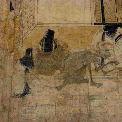 Gaki Zoshi, Scroll of The Hungry Ghosts. Late 12th century. (detail) 日本語: 餓鬼草紙 (がきぞうし)