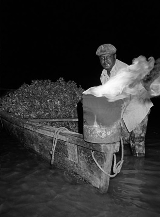 Jack Leigh, photography. 'Oyster man, night'.