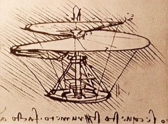 Leonardo Da Vinci, drawing for flying machine.