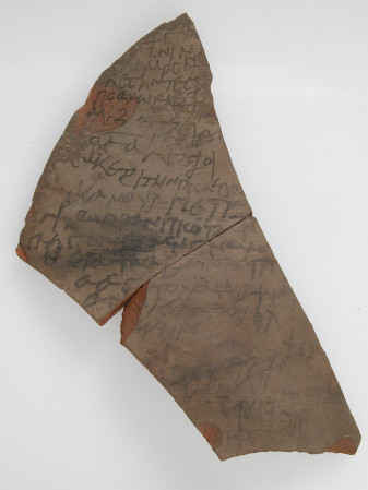 Pottery fragment, ink writing. 7th century, Egypt.