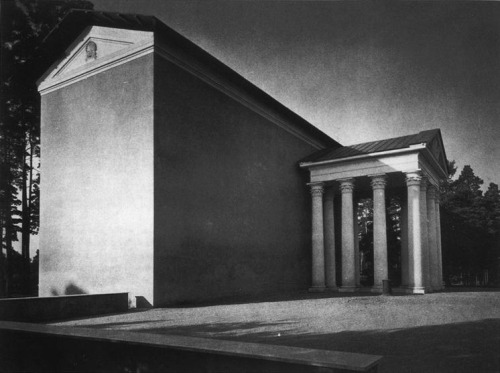 Chapel of the Resurrection, Skogskyrkogården, Stockholm 1936. Sigurd Lewerentz architect.
