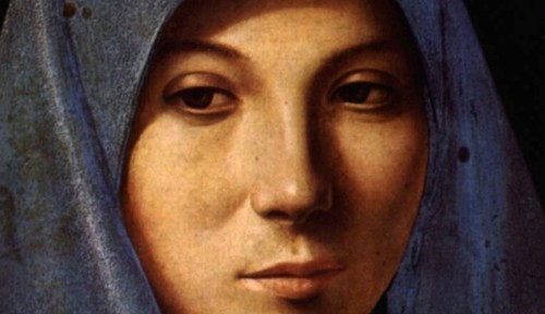 Antonello da Messina, (Detail, Virgin Annunciate. Palermo 1476).