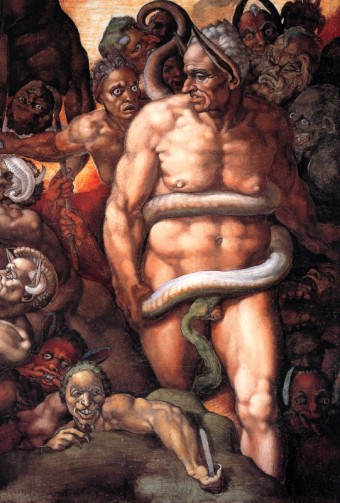 Michelangelo, (detail The Last Judgement).