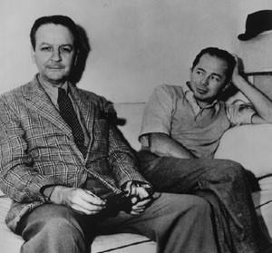Chandler and Billy Wilder, during filming of Cain's Double Indemnity.