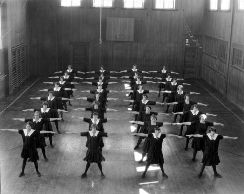 Fullerton Union High School gym class, 1920, Fullerton CA.